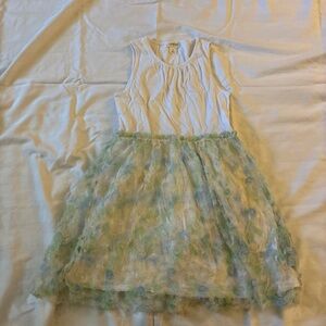 Crewcuts White and Green Floral Girl’s Casual Dress
